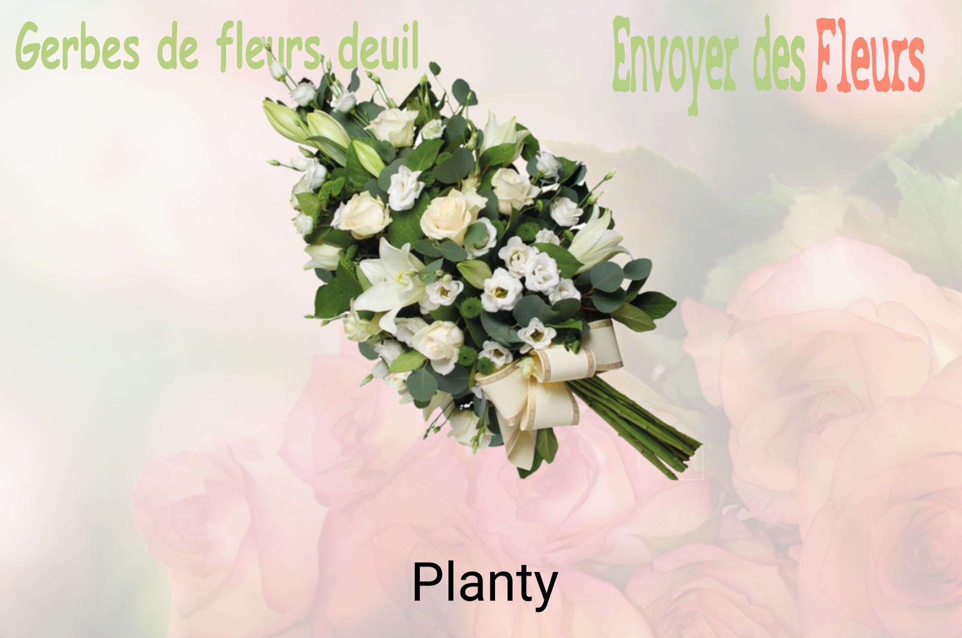 Gerbe de fleurs de deuil livrée à Planty